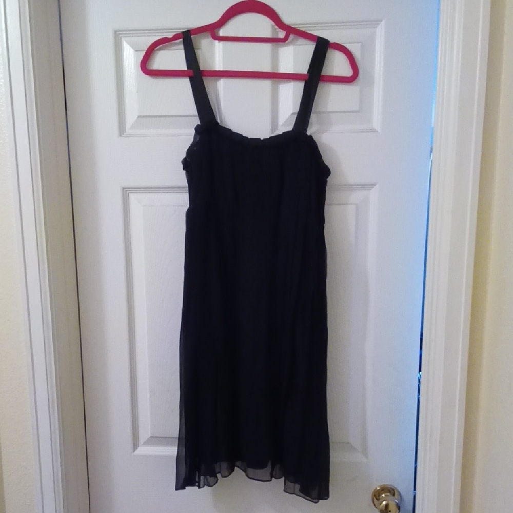 Worth Black Chiffon Mini Dress